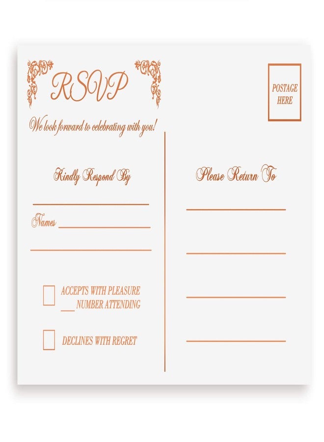 K11 Photo Design RSVP Cards for Wedding Rose Gold Foil 4"x6", Postcards, Reply for Celebrations, Response Cards, Reply for Rehearsal, Party Invitations RSVP Cards Rose - Image 1